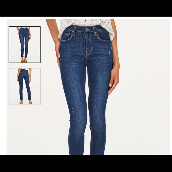 LOFT Denim - Loft Dark Wash High Rise Skinny Ankle Jeans